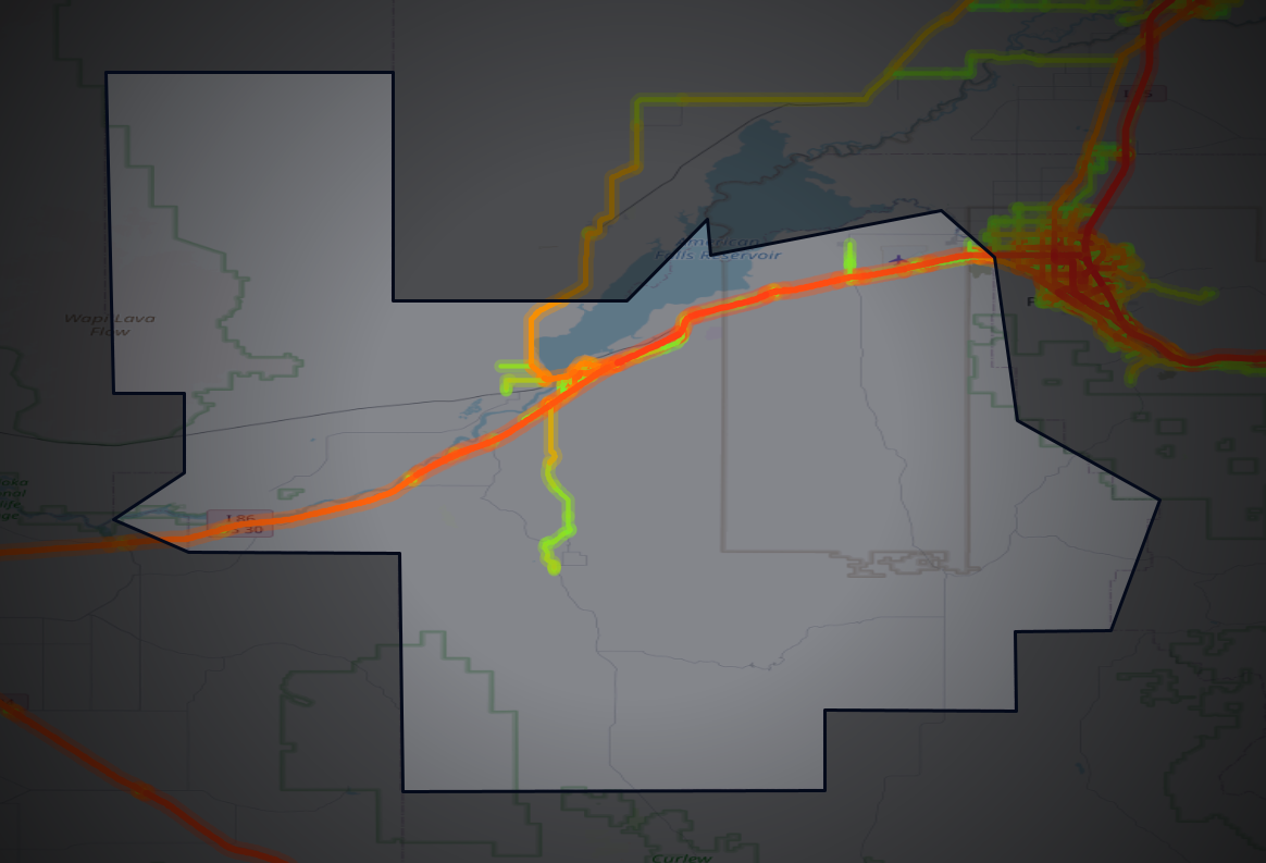Traffic map of Power, Idaho