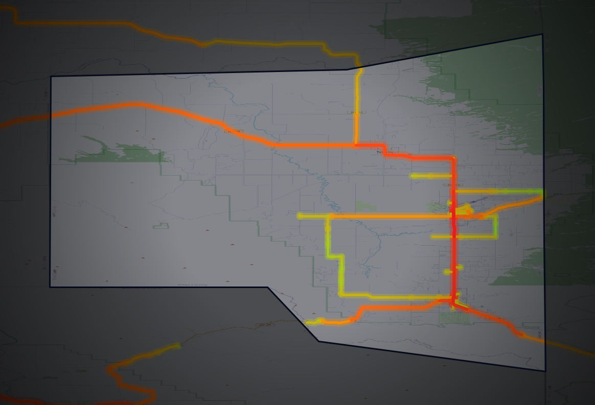 Traffic map of Teton, Idaho