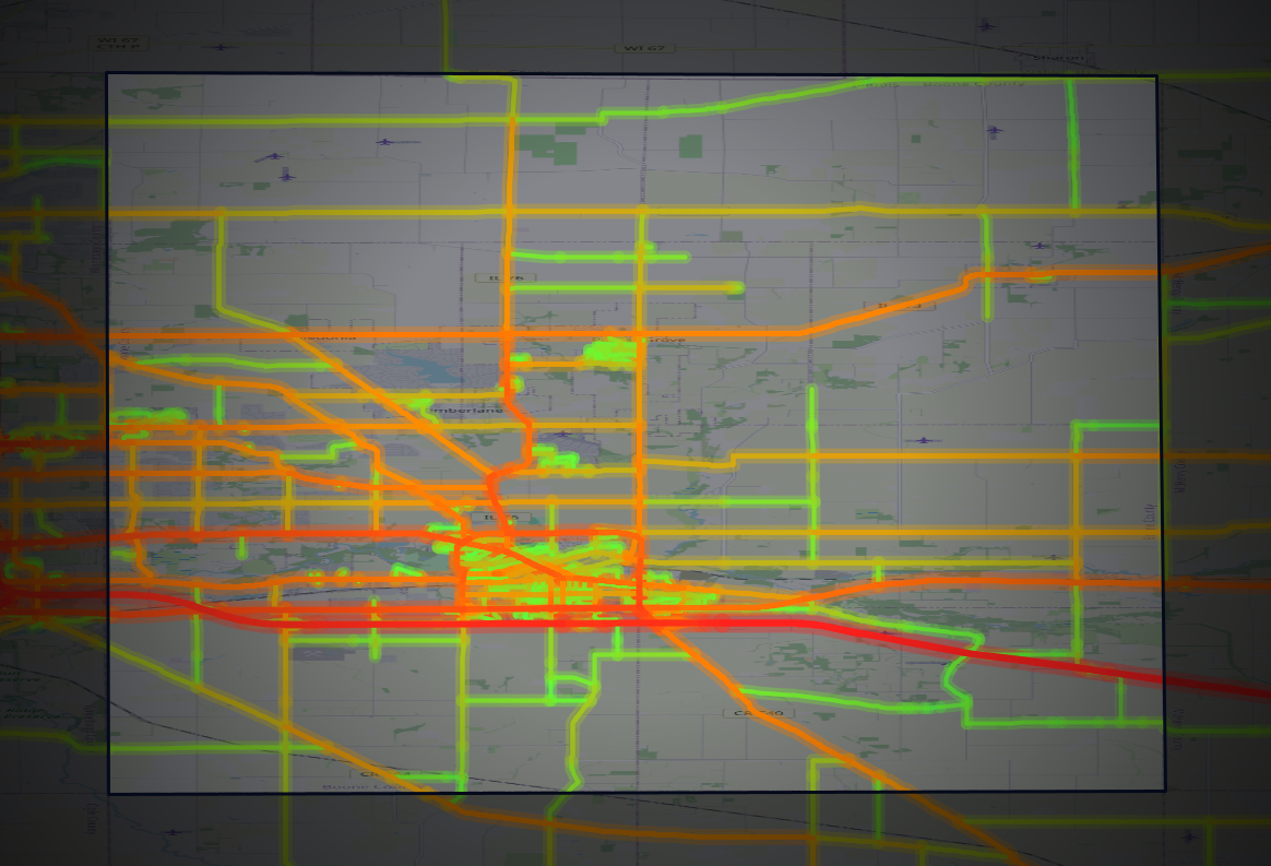 Traffic map of Boone, Illinois