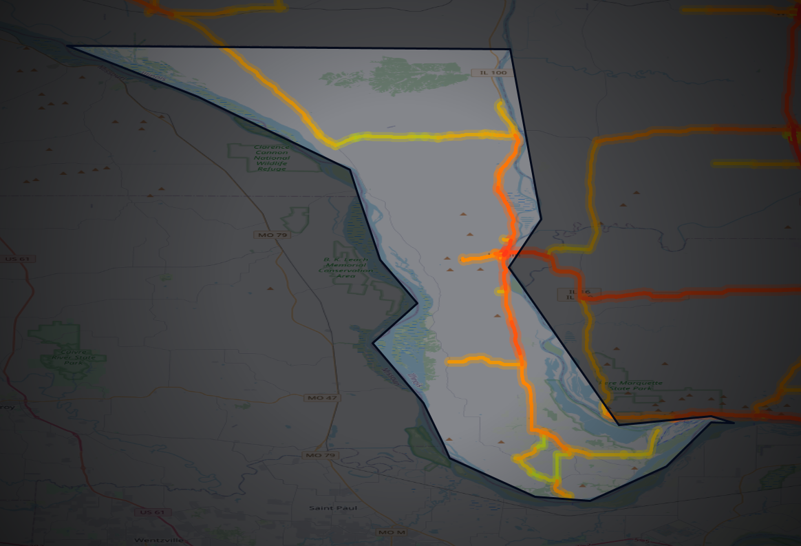 Traffic map of Calhoun, Illinois