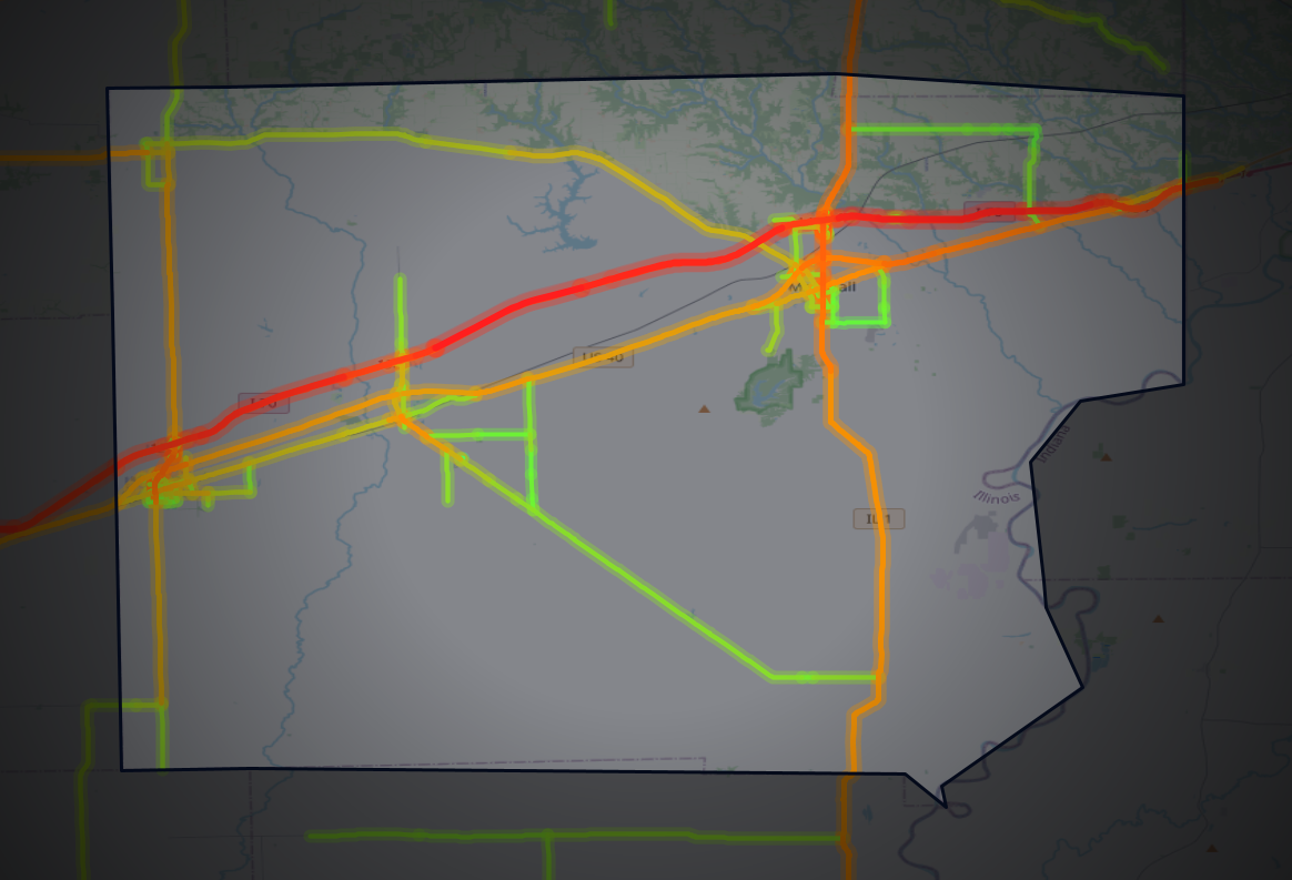 Traffic map of Clark, Illinois