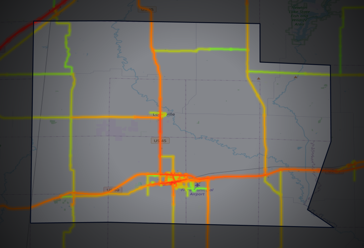 Traffic map of Clay, Illinois