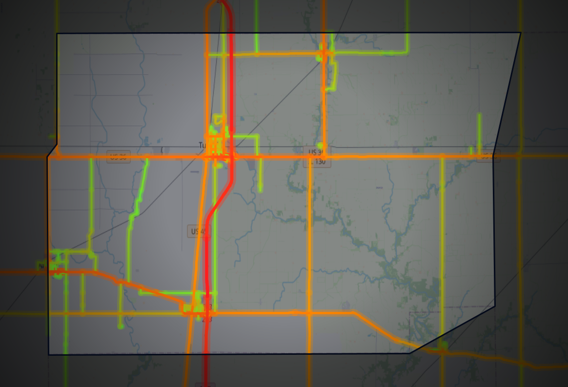 Traffic map of Douglas, Illinois