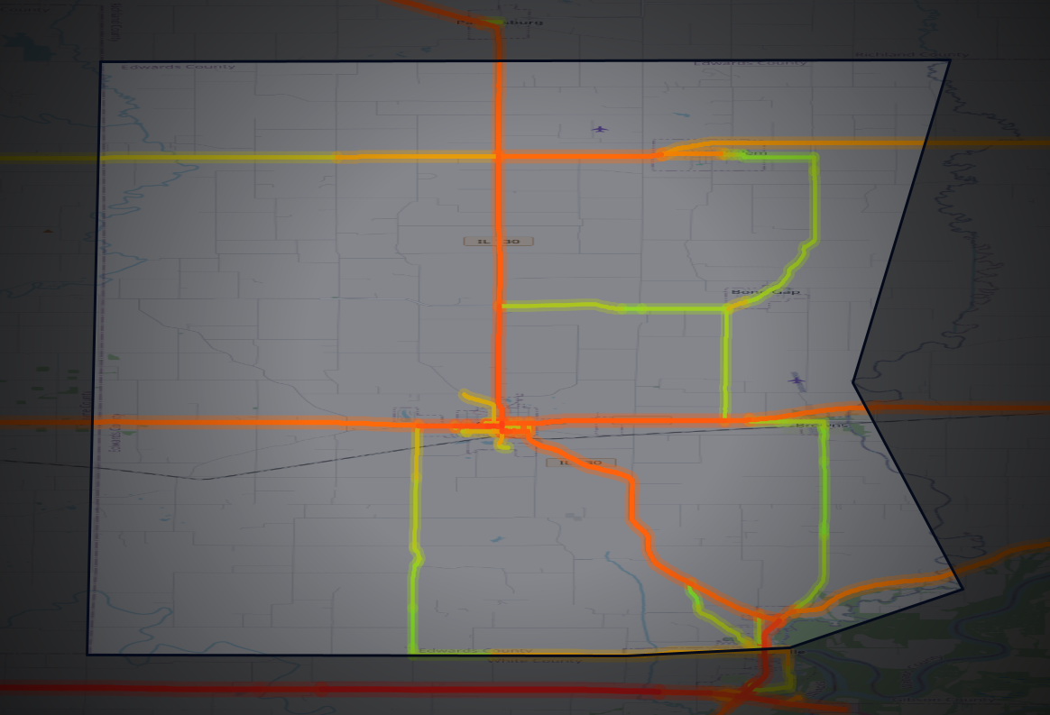 Traffic map of Edwards, Illinois