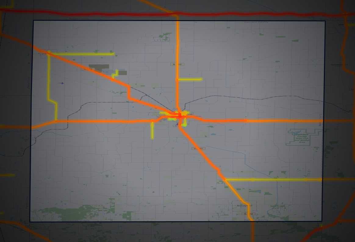 Traffic map of Hamilton, Illinois