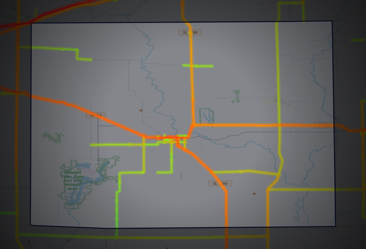 Traffic map of Jasper, Illinois
