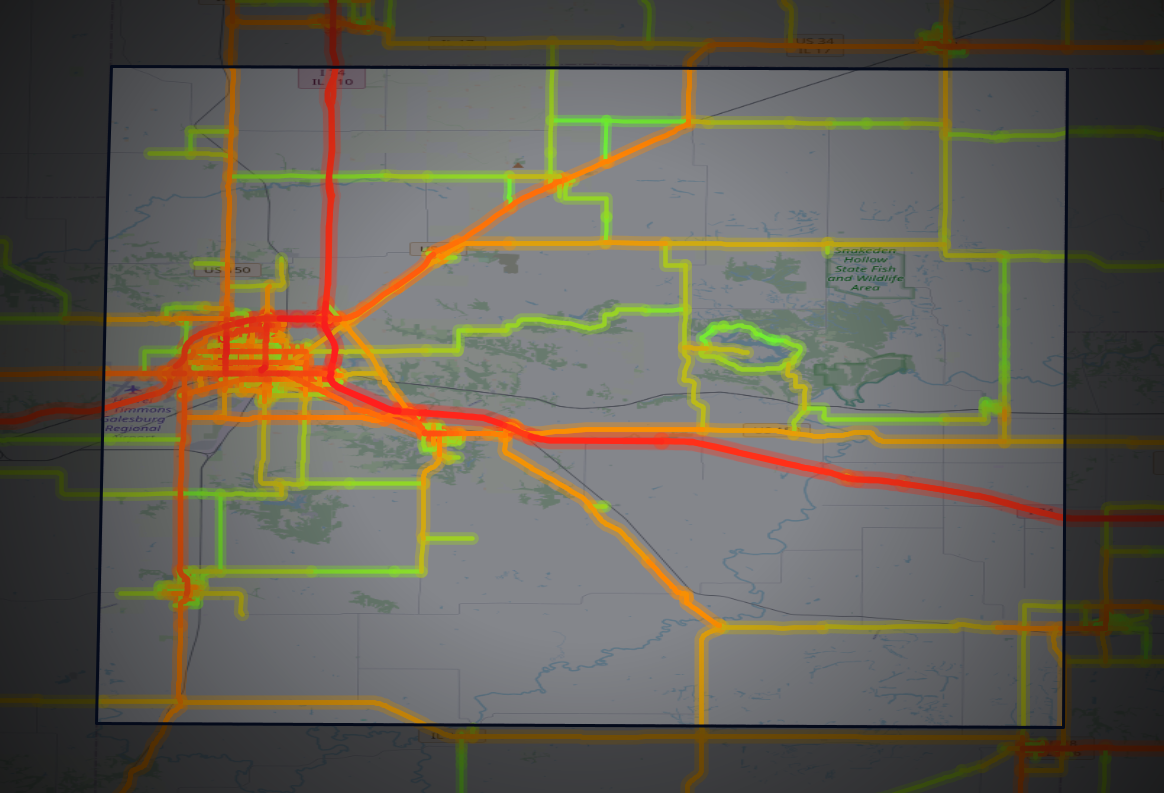 Traffic map of Knox, Illinois