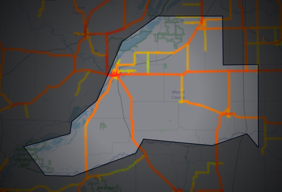 Traffic map of Mason, Illinois