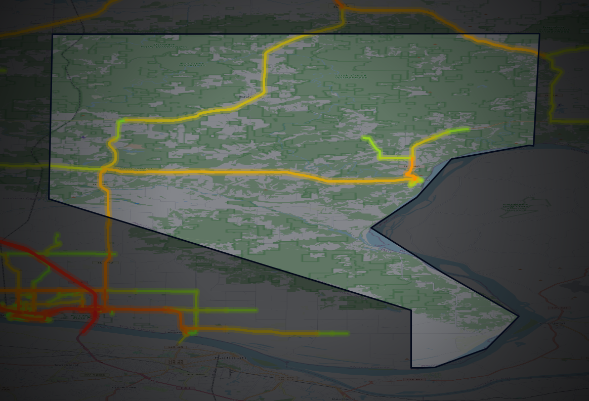 Traffic map of Pope, Illinois
