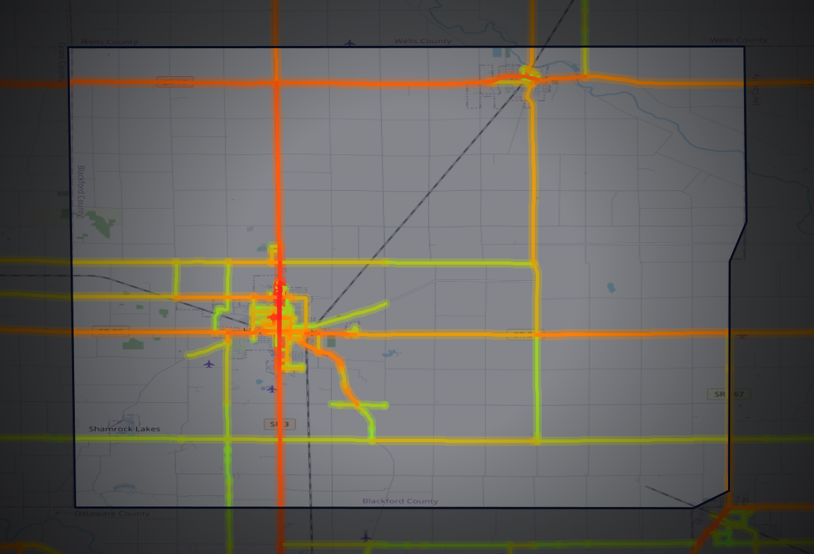 Traffic map of Blackford, Indiana