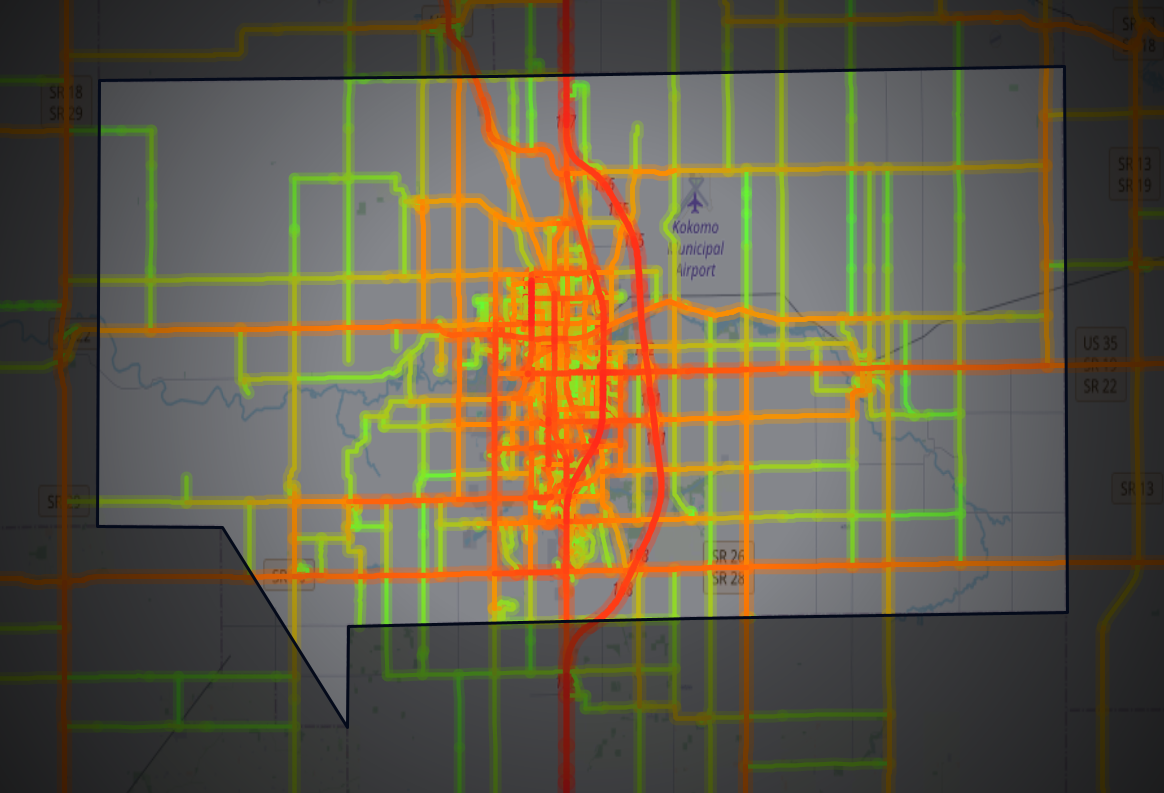 Traffic map of Howard, Indiana