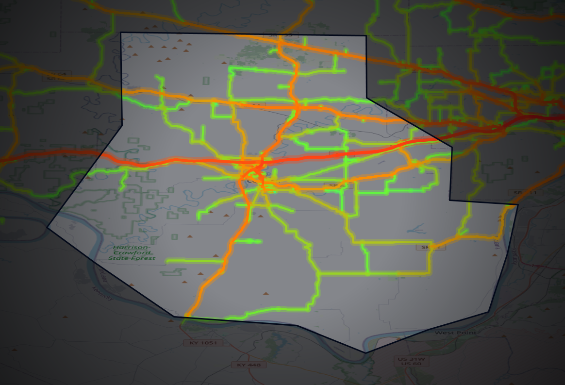 Traffic map of Harrison, Indiana