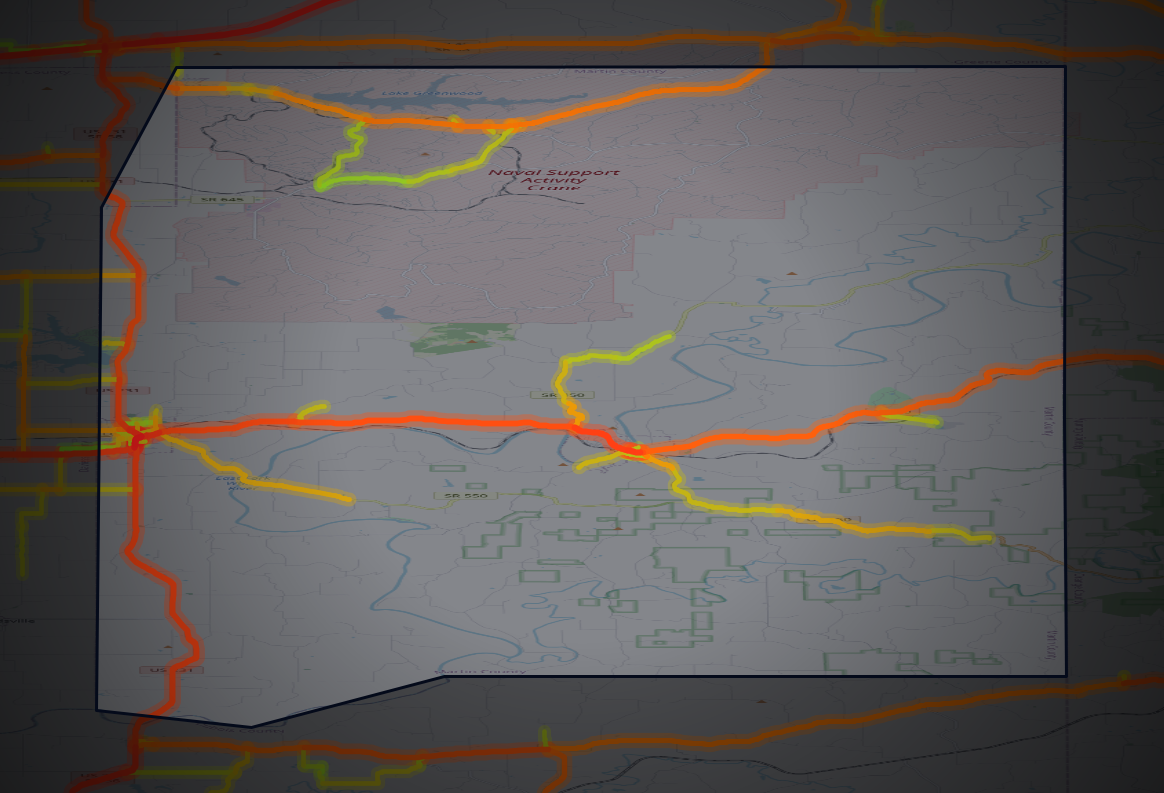 Traffic map of Martin, Indiana