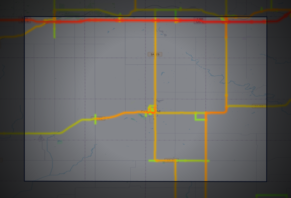 Traffic map of Adair, Iowa