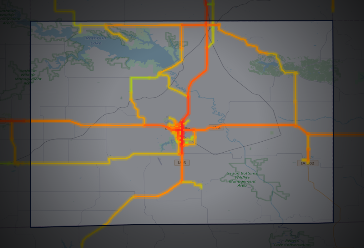 Traffic map of Appanoose, Iowa
