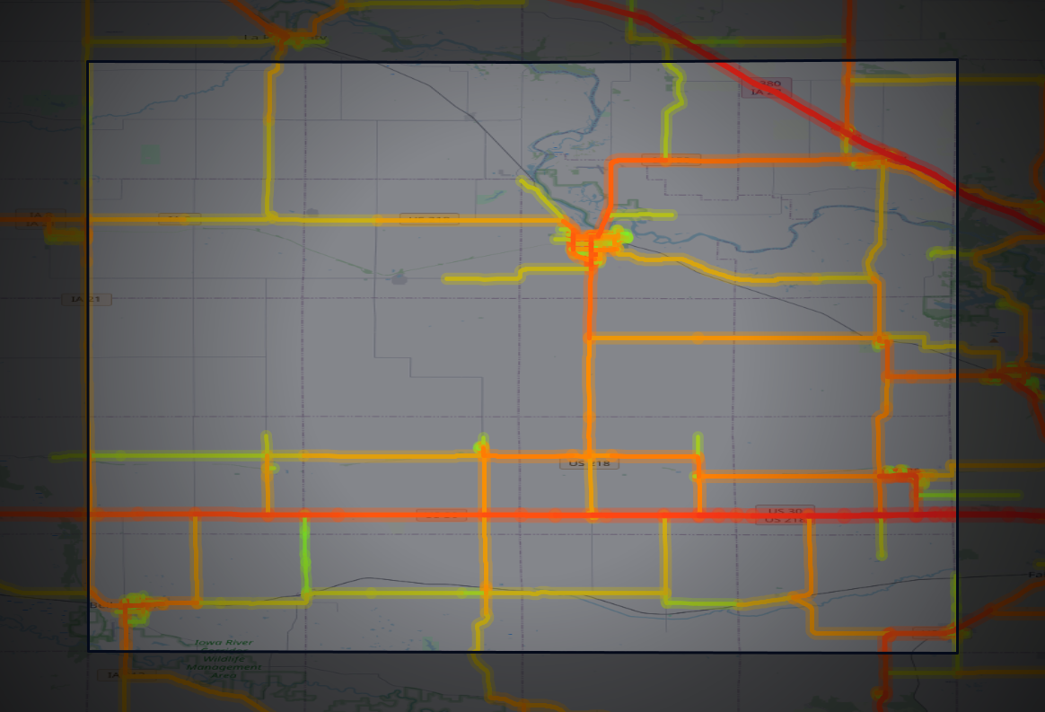 Traffic map of Benton, Iowa