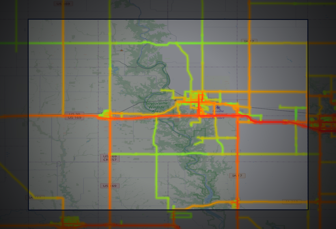 Traffic map of Boone, Iowa