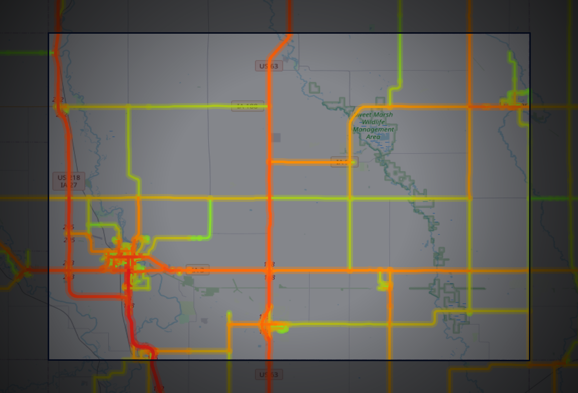 Traffic map of Bremer, Iowa