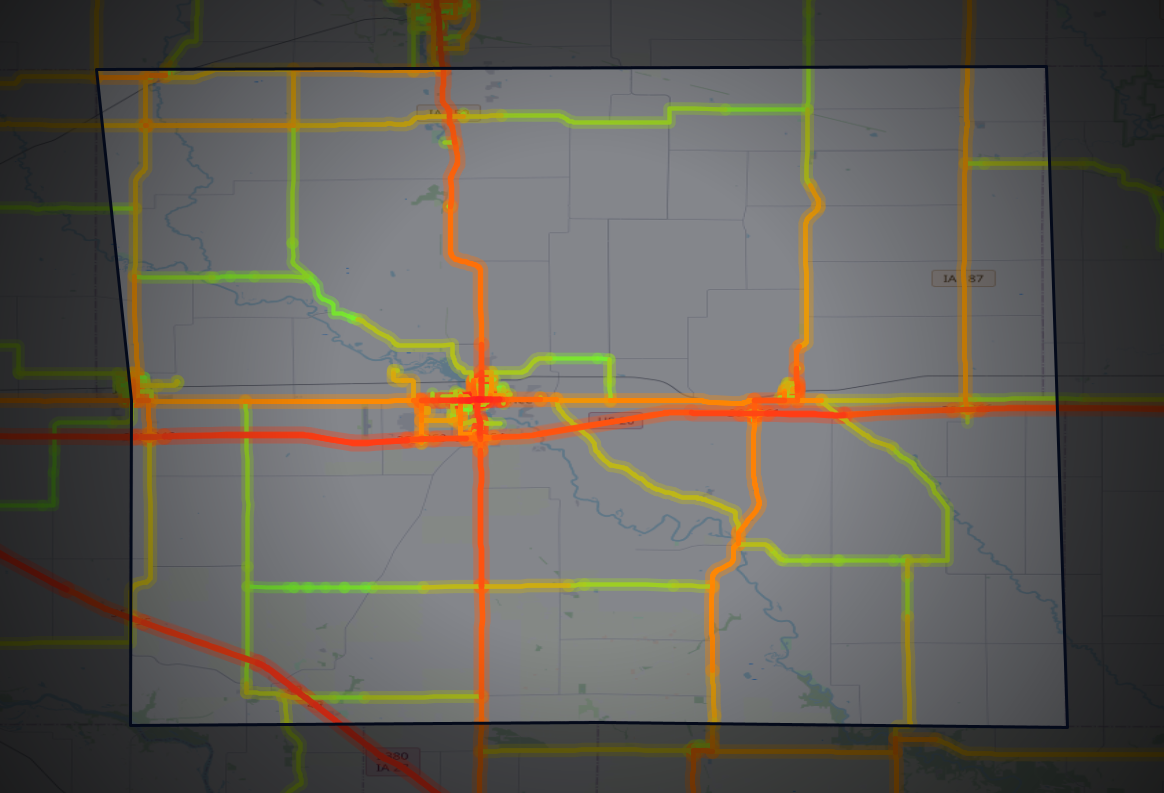 Traffic map of Buchanan, Iowa