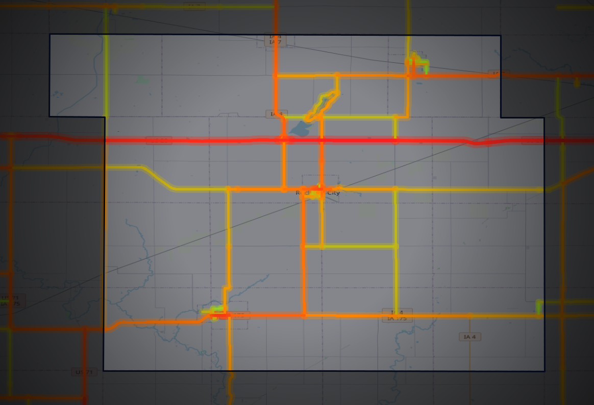 Traffic map of Calhoun, Iowa