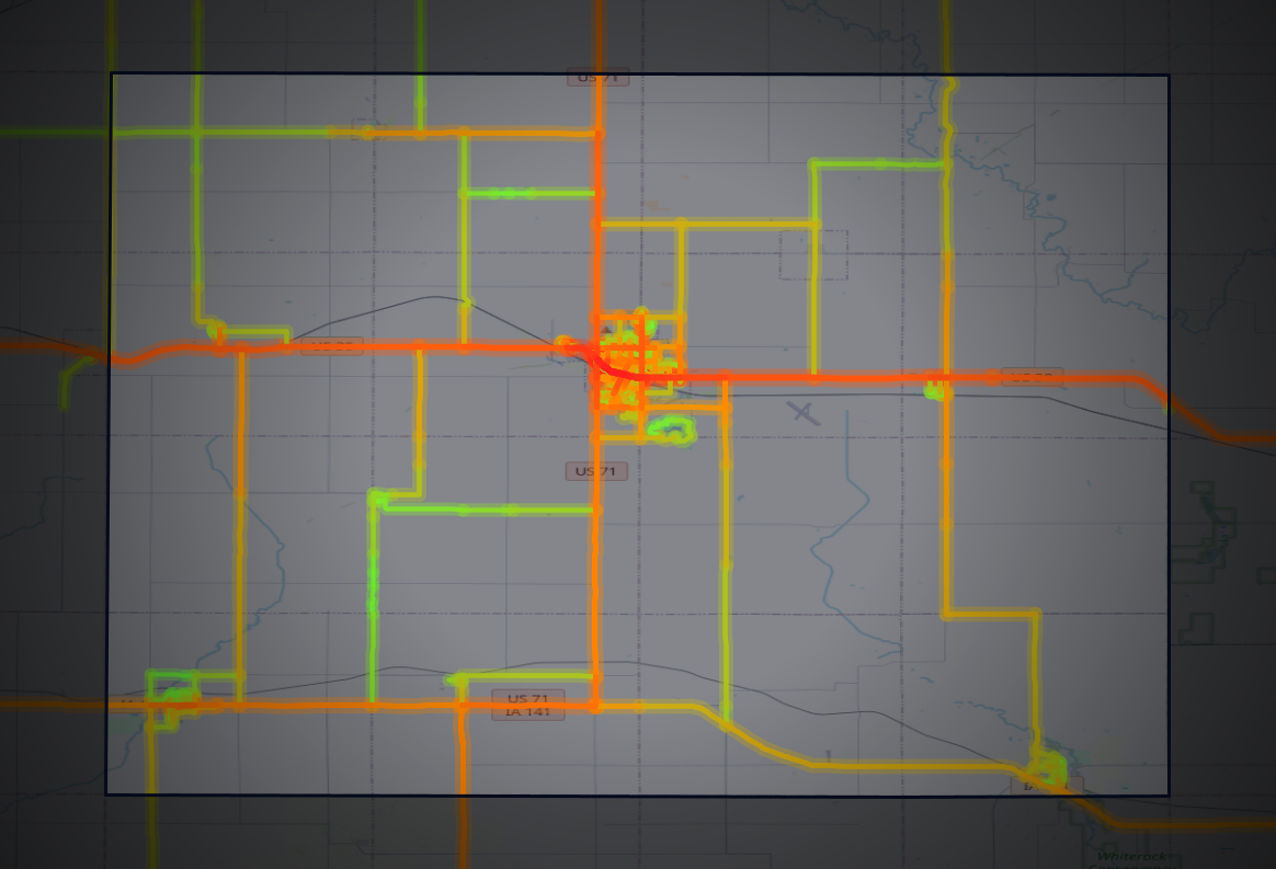 Traffic map of Carroll, Iowa