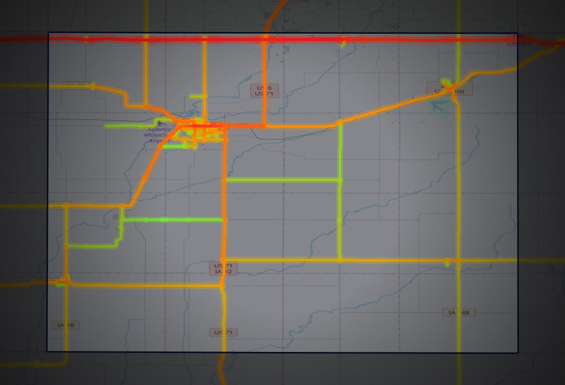 Traffic map of Cass, Iowa