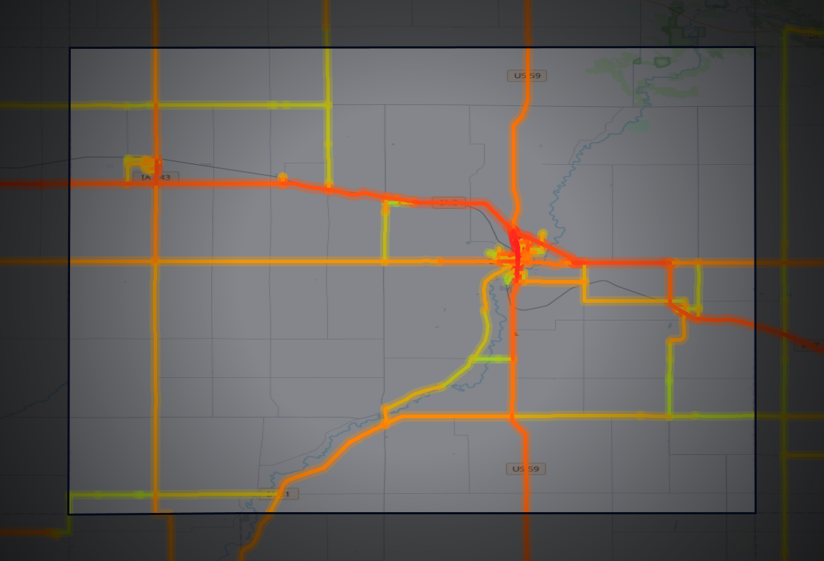 Traffic map of Cherokee, Iowa