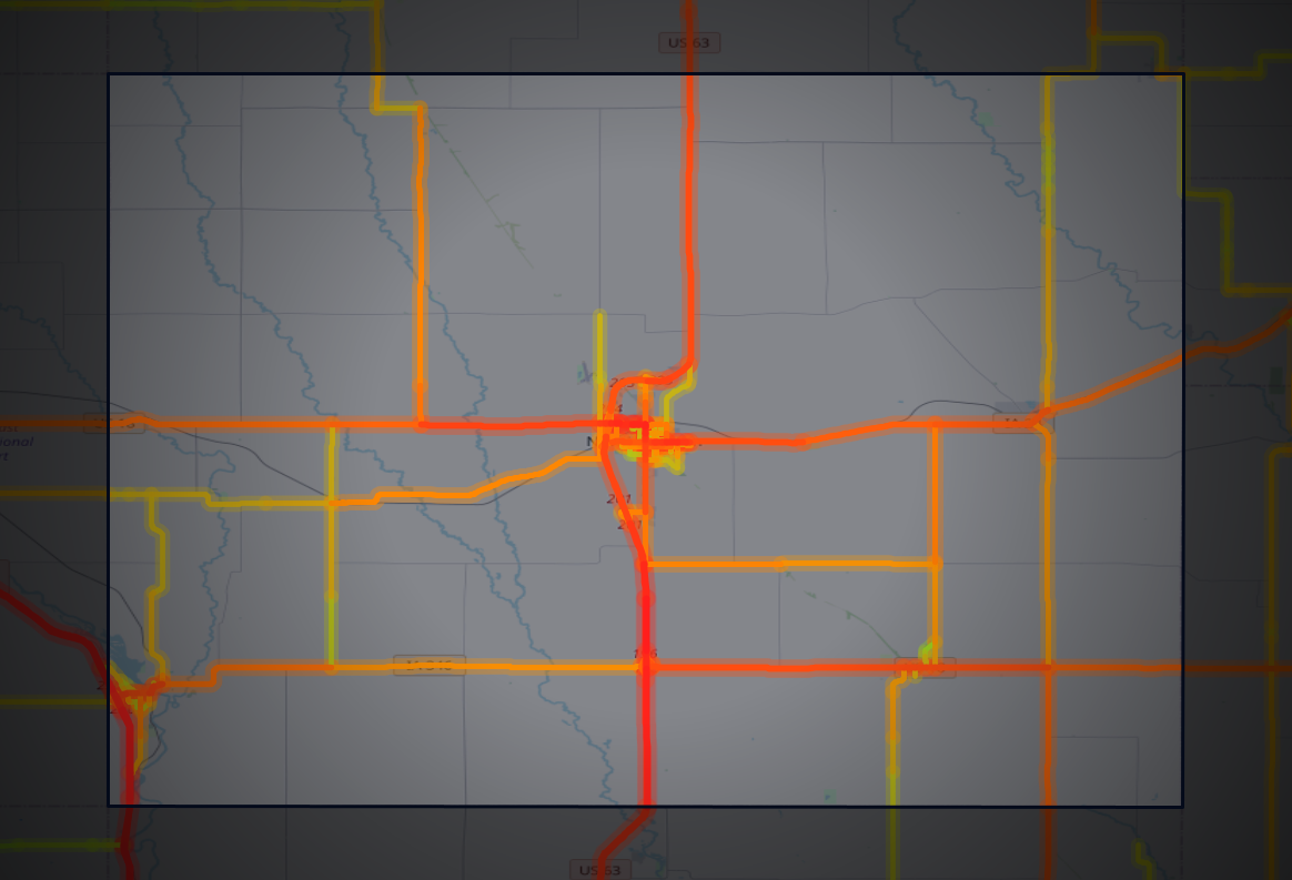 Traffic map of Chickasaw, Iowa