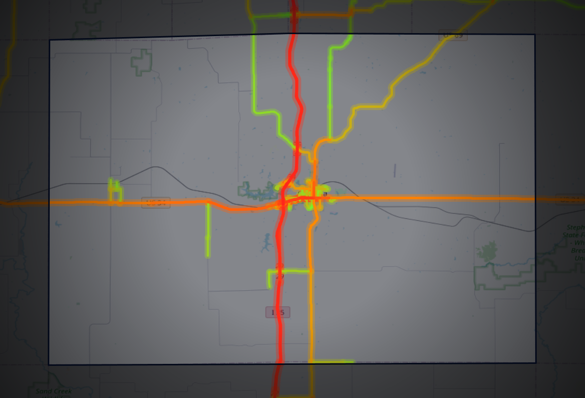 Traffic map of Clarke, Iowa