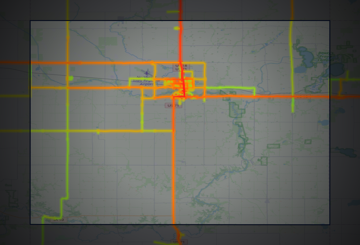 Traffic map of Clay, Iowa