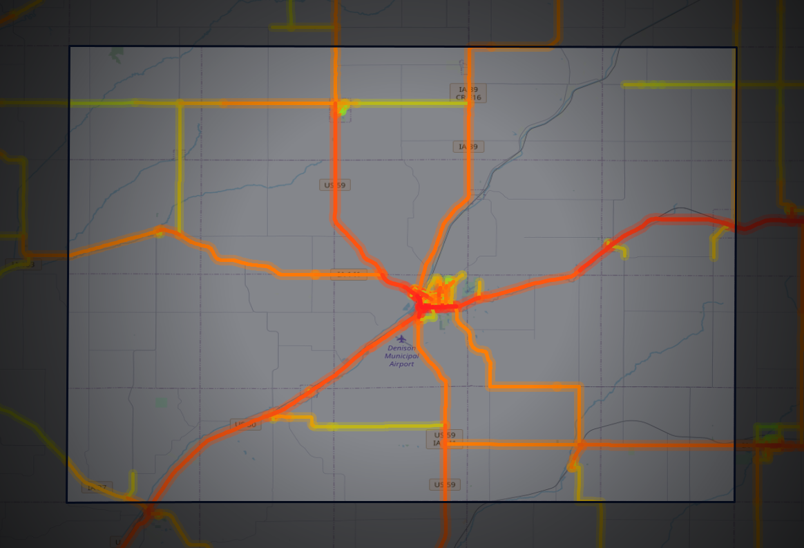 Traffic map of Crawford, Iowa