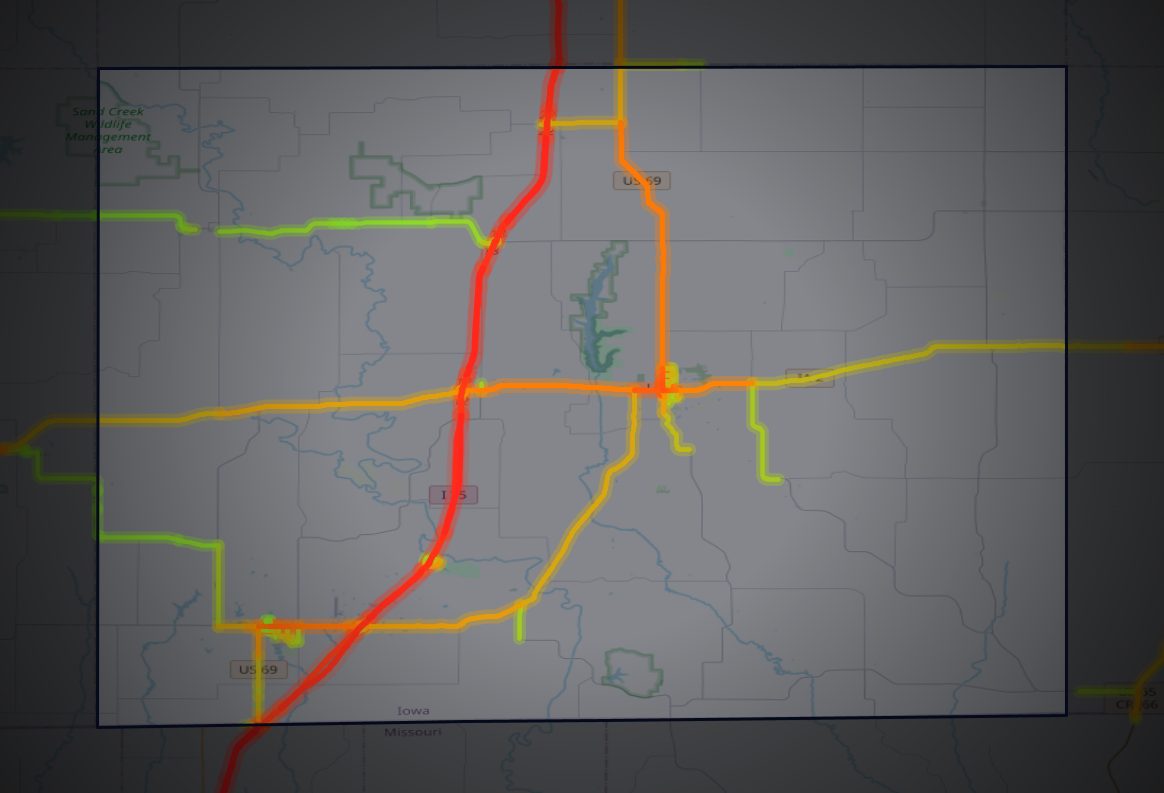Traffic map of Decatur, Iowa