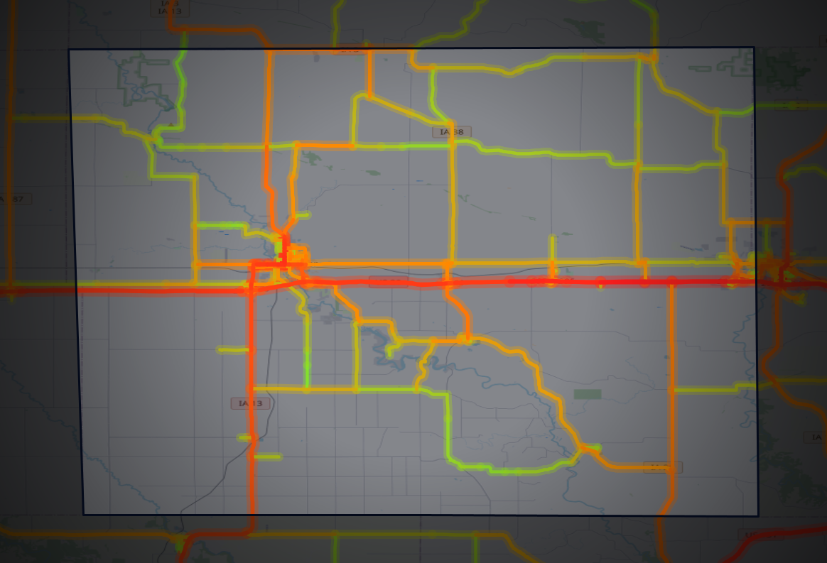 Traffic map of Delaware, Iowa