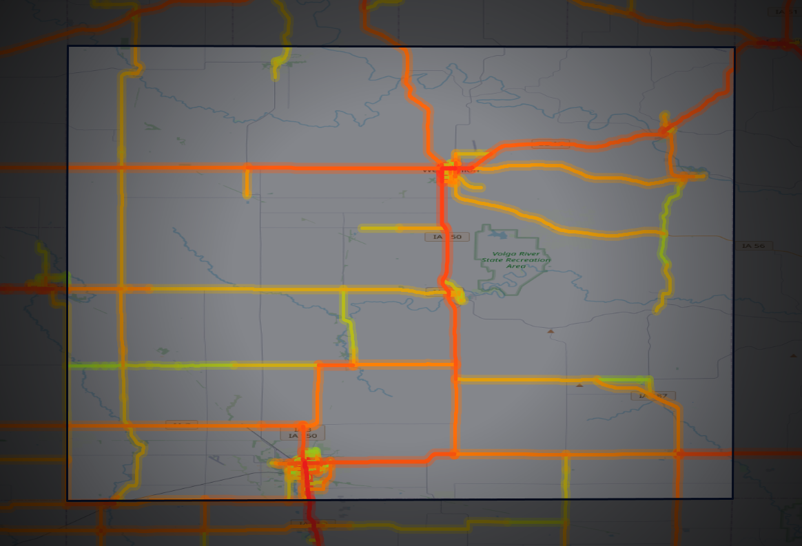 Traffic map of Fayette, Iowa