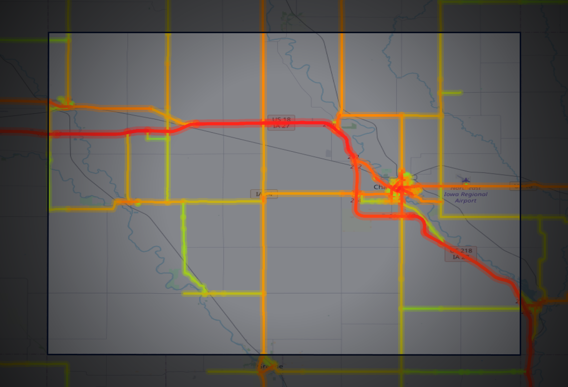 Traffic map of Floyd, Iowa