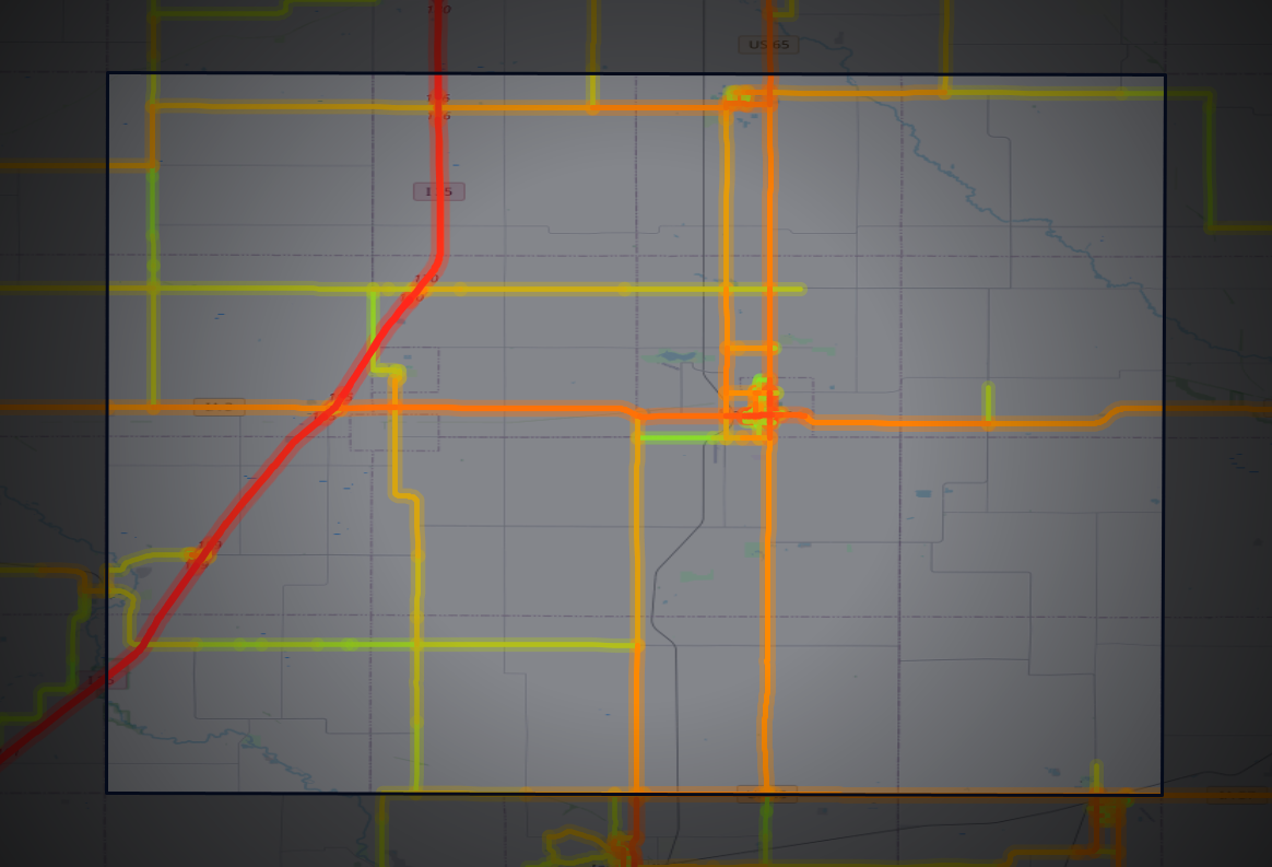 Traffic map of Franklin, Iowa