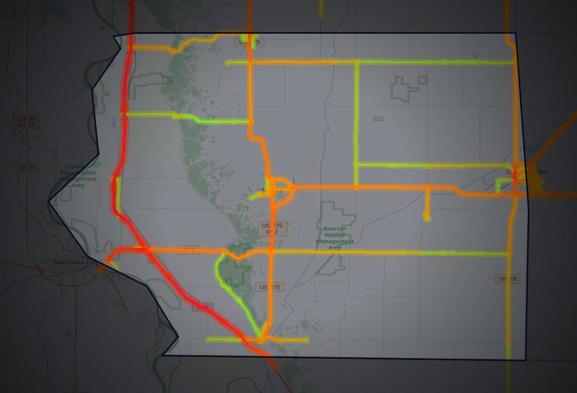 Traffic map of Fremont, Iowa