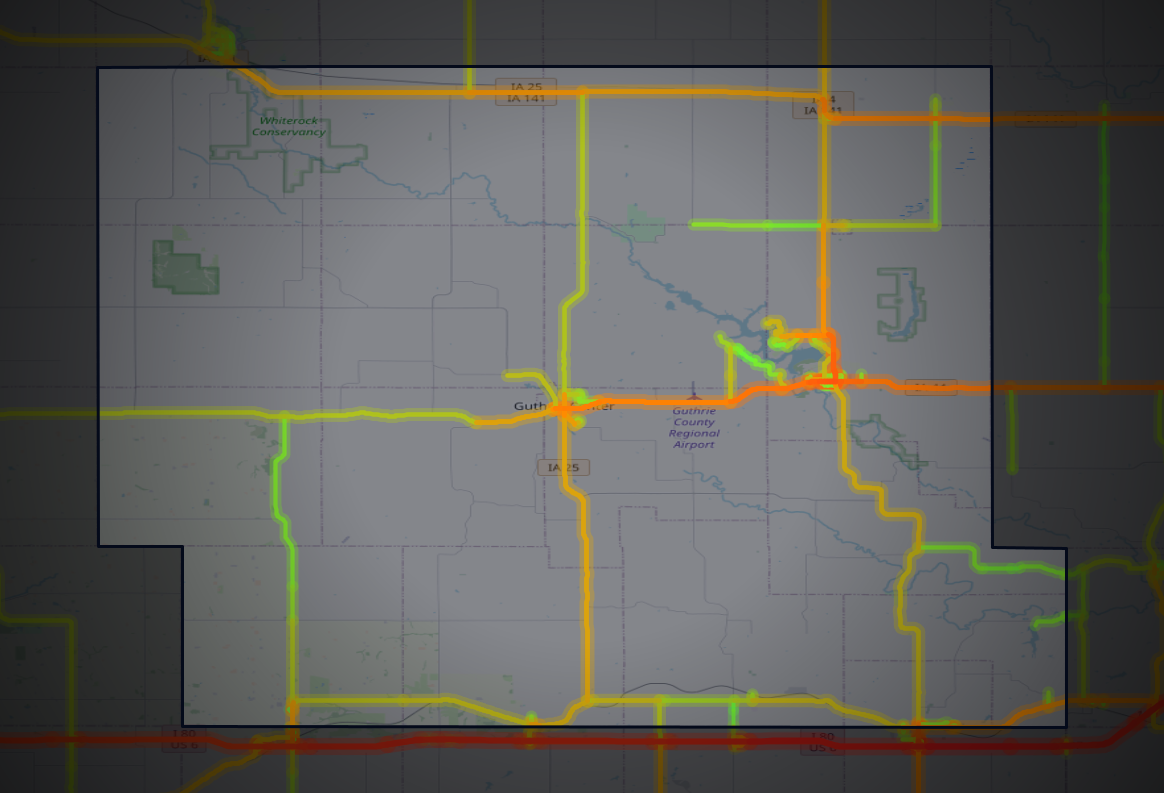 Traffic map of Guthrie, Iowa