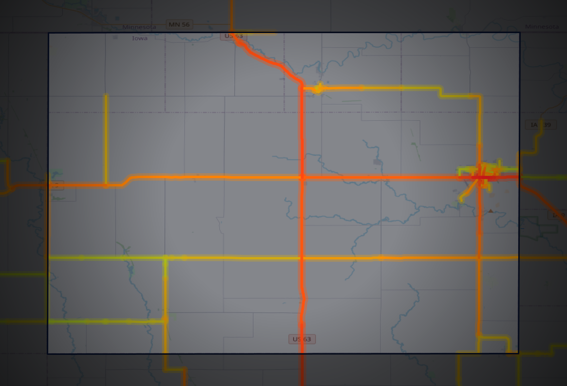 Traffic map of Howard, Iowa