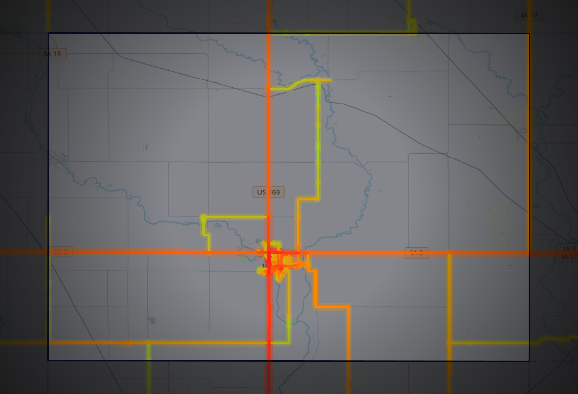 Traffic map of Humboldt, Iowa