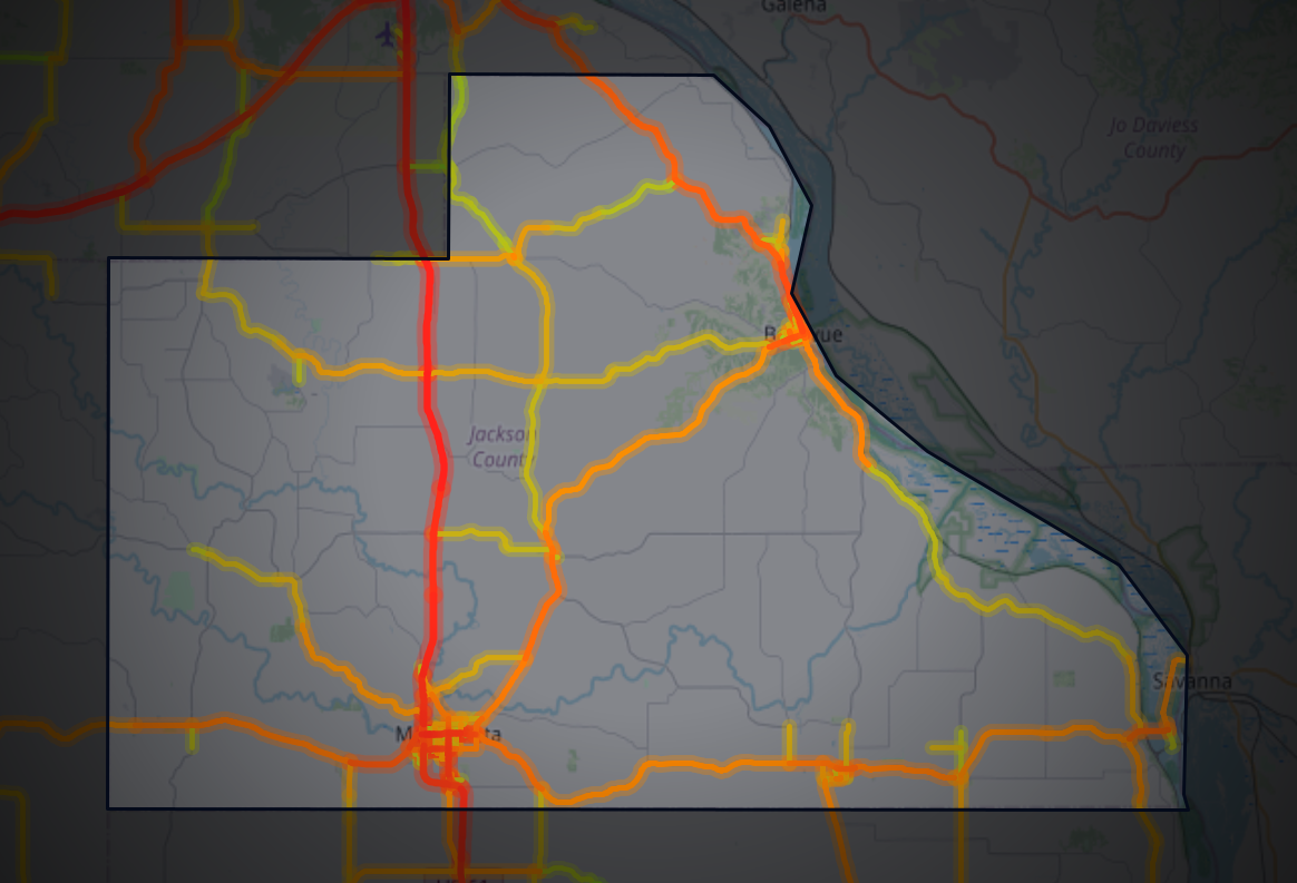Traffic map of Jackson, Iowa