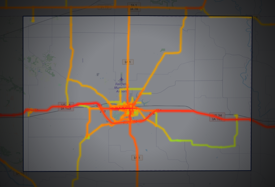 Traffic map of Jefferson, Iowa