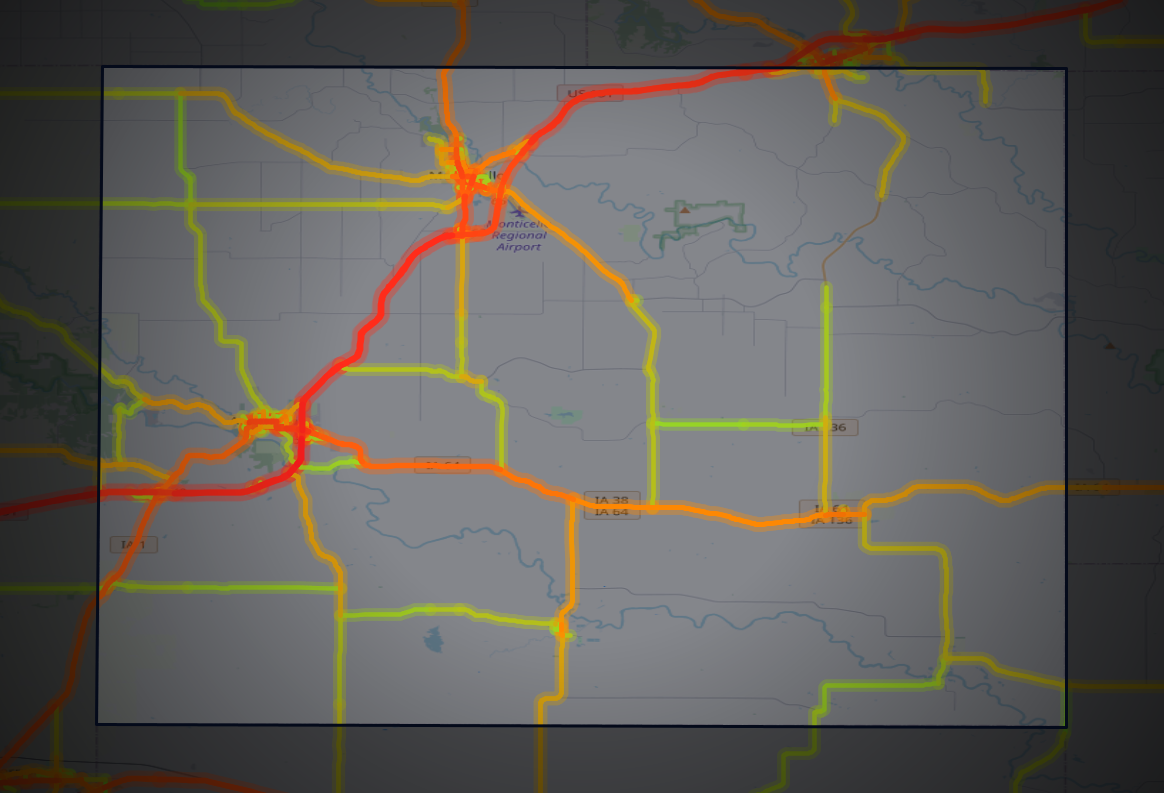 Traffic map of Jones, Iowa