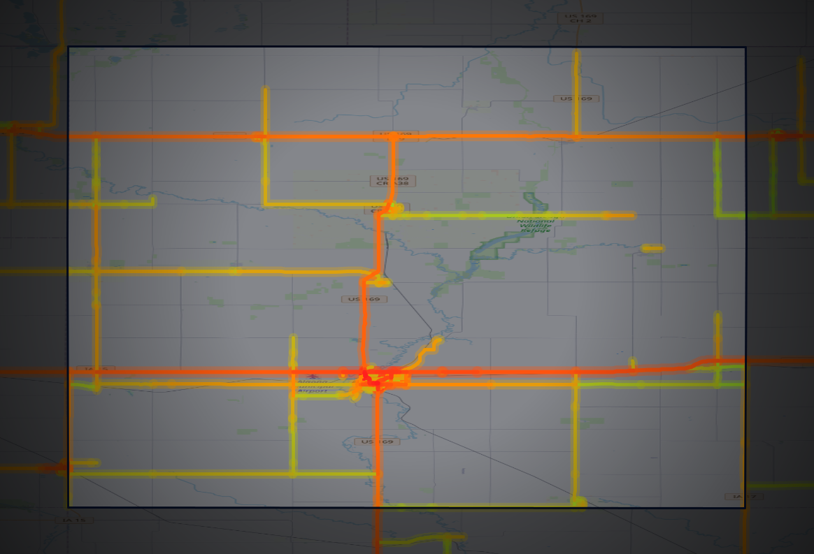 Traffic map of Kossuth, Iowa