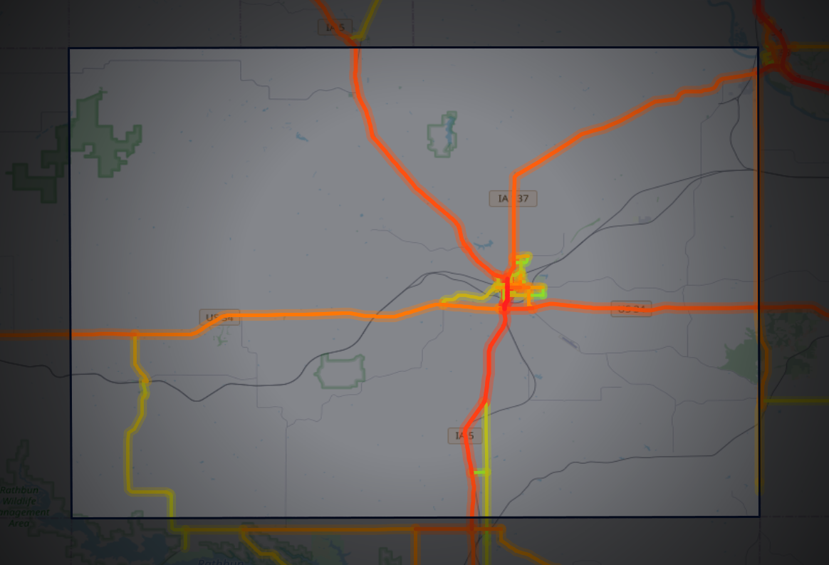Traffic map of Monroe, Iowa