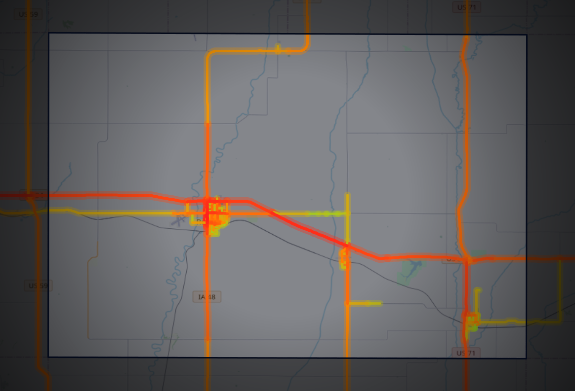 Traffic map of Montgomery, Iowa