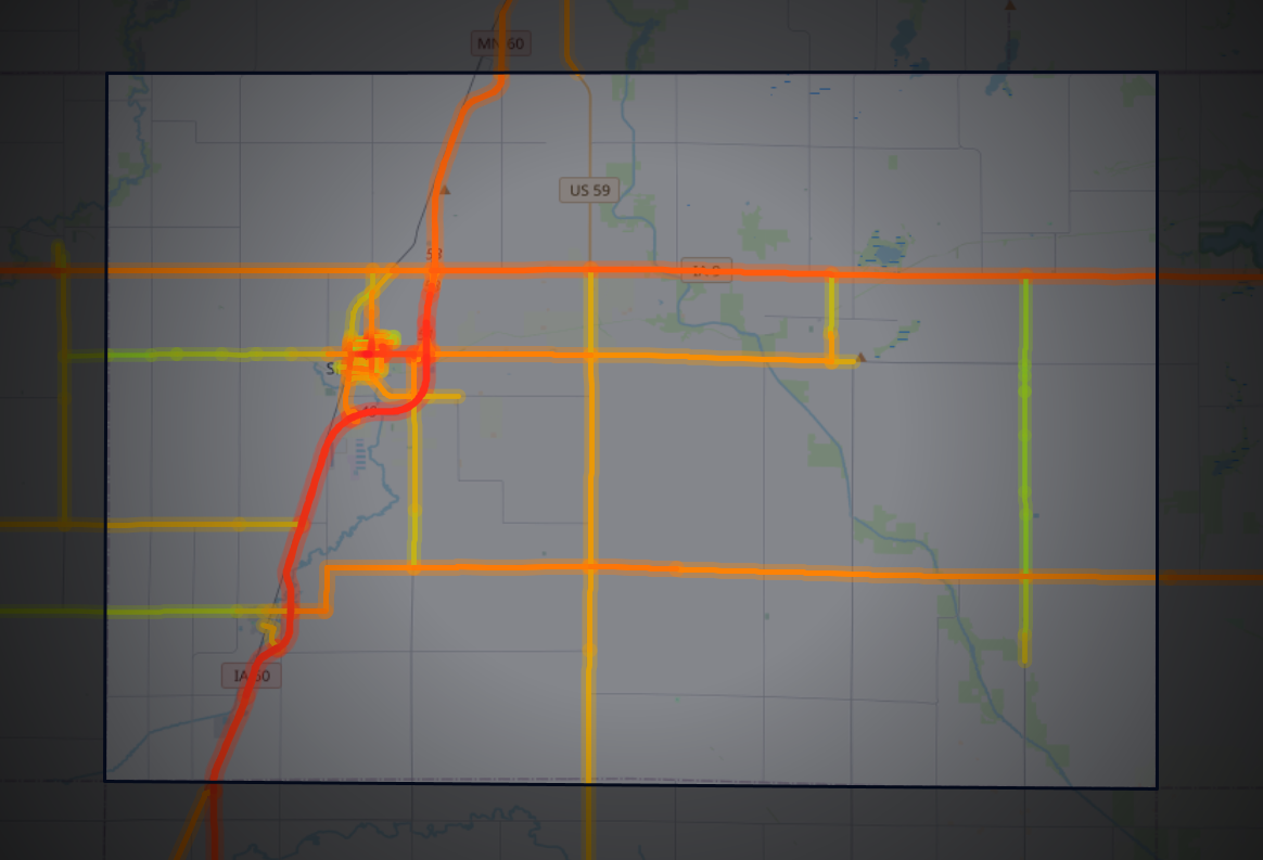 Traffic map of Osceola, Iowa