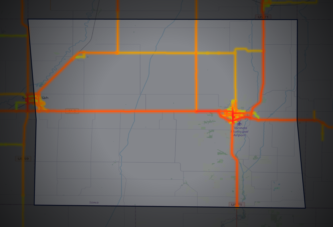 Traffic map of Page, Iowa