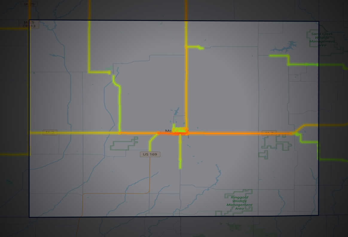Traffic map of Ringgold, Iowa