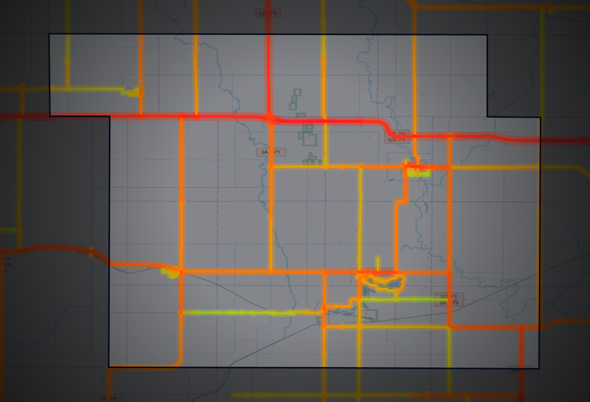 Traffic map of Sac, Iowa